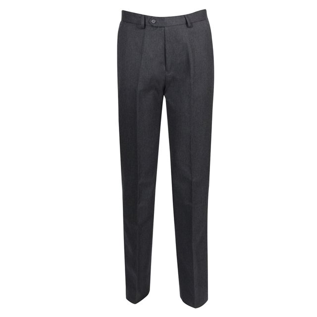 Grey Boys Flat Front Trousers