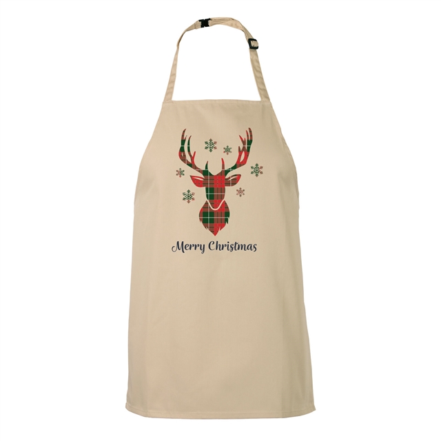 Tartan Reindeer Christmas Apron - Child