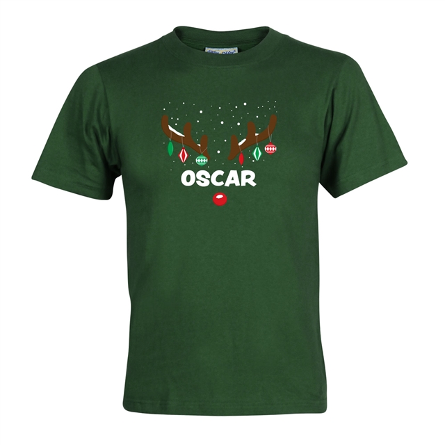 Reindeer Antlers Personalised Christmas T-Shirt - Child