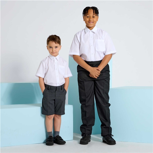 White Short Sleeve School Shirt - Twin Pack 