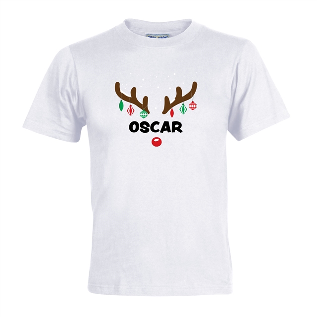 Reindeer Antlers Personalised Christmas T-Shirt - Child