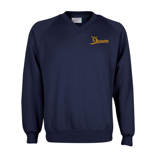 Meadowfield School V-Neck Sweatshirt - Acrylic Mix