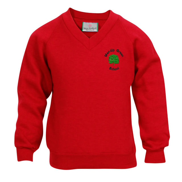 Mendip Green Primary V-Neck Sweatshirt