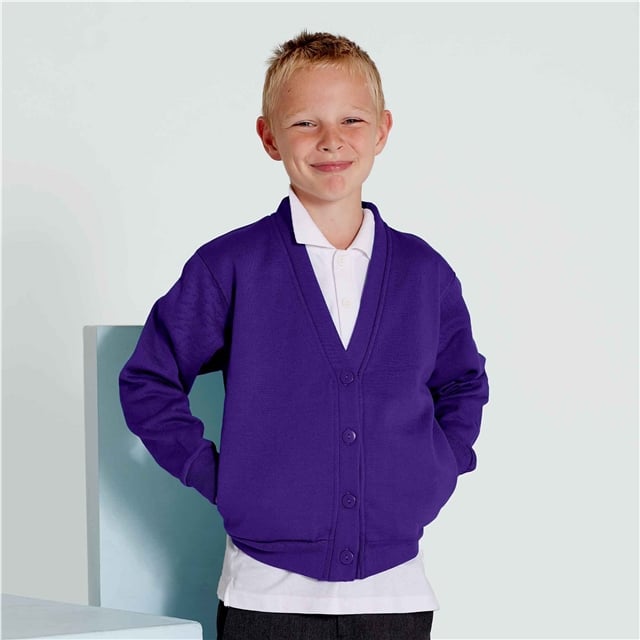 Purple Sweatshirt Cardigan