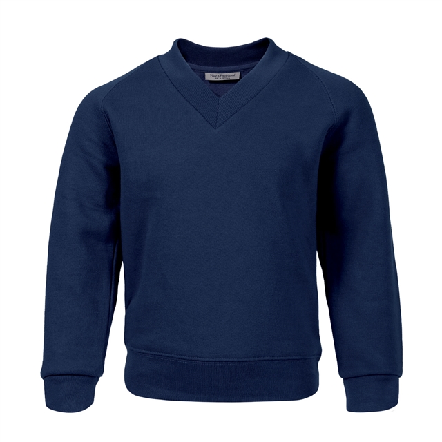 Cotton Rich Navy V-Neck Sweatshirt