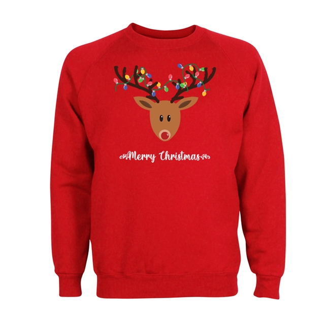 Reindeer Fairy Lights Christmas Sweatshirt - Adult
