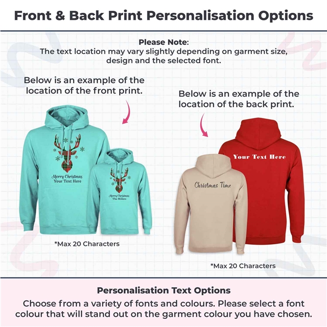 Tartan Reindeer Christmas Hoodie - Adult