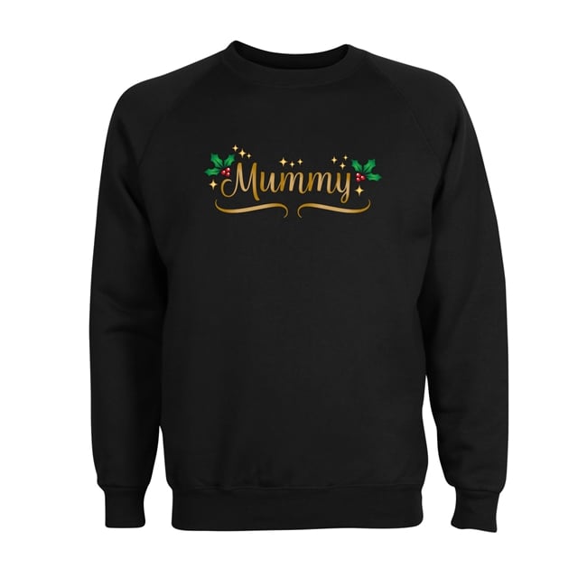 Personalised Metallic Name & Holly Christmas Sweatshirt - Adult