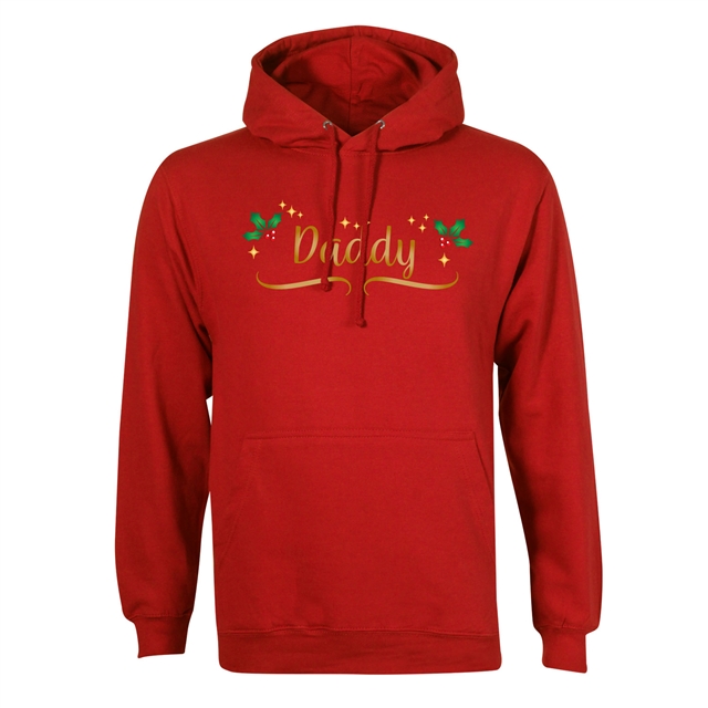 Personalised Metallic Name & Holly Christmas Hoodie - Adult