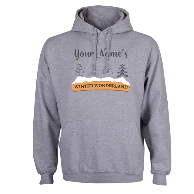 Personalised Winter Wonderland Christmas Hoodie - Adult
