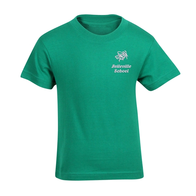 Belleville Primary School Cotton PE T-Shirt - Wakehurst House (Emerald)