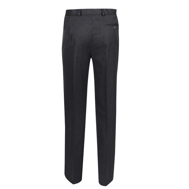 Grey Boys Flat Front Trousers