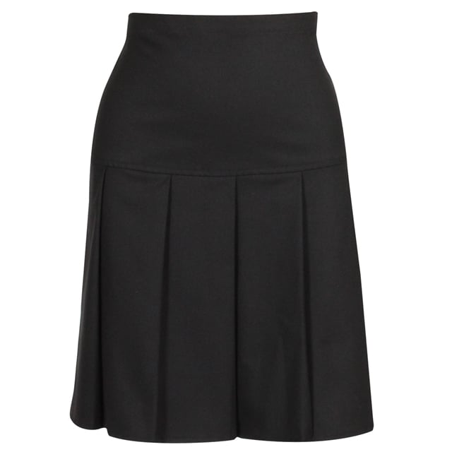 Black Senior Pleated School Skirt