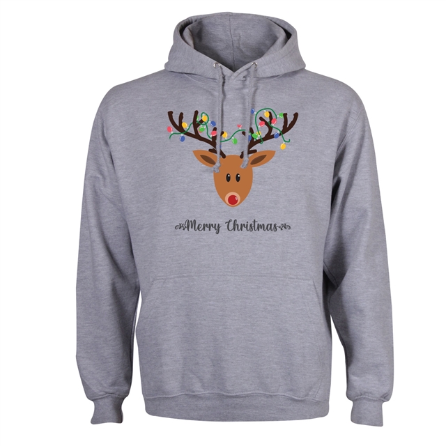 Reindeer Fairy Lights Christmas Hoodie - Adult