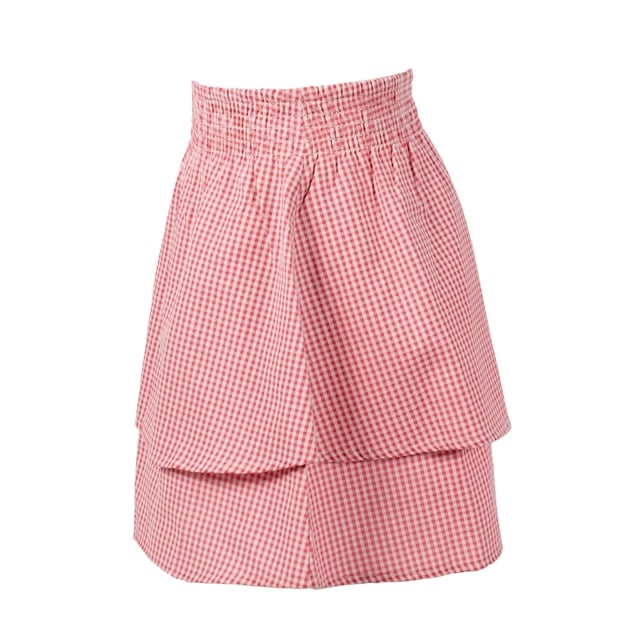 Red Gingham Tiered School Skirt