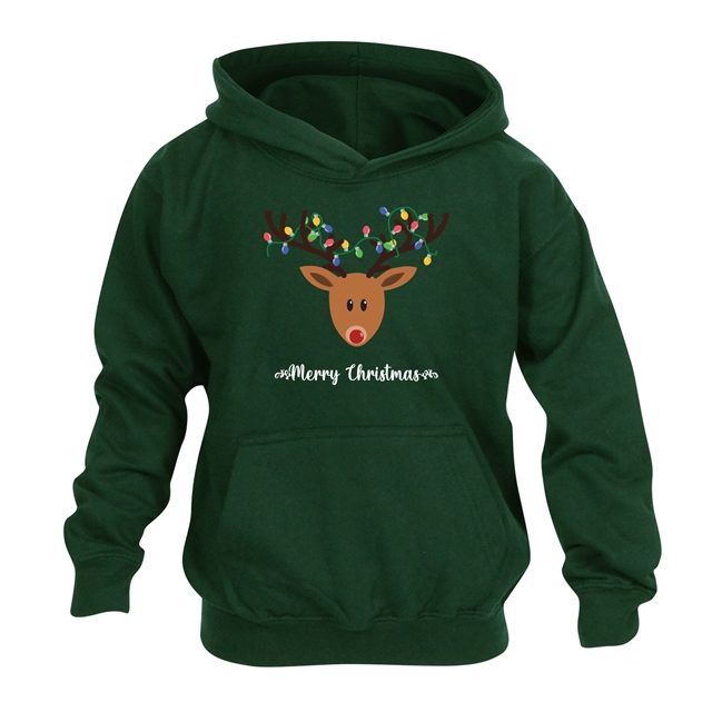 Reindeer Fairy Lights Christmas Hoodie - Child