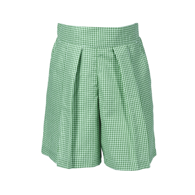 Green Gingham School Shorts