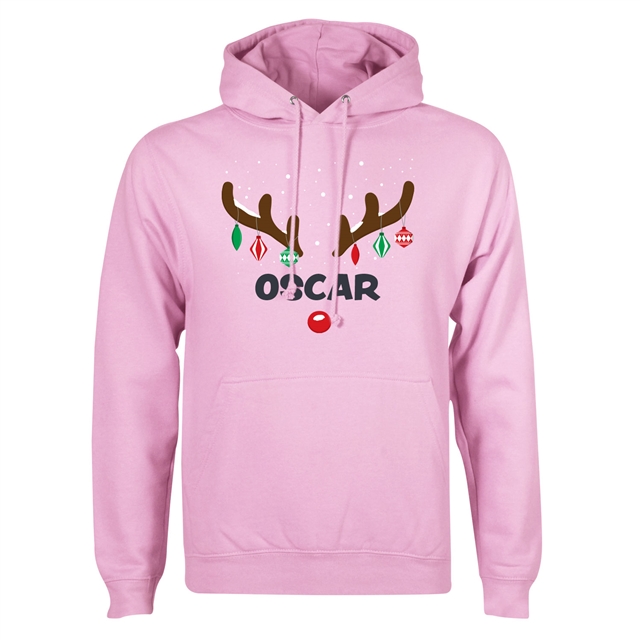 Reindeer Antlers Personalised Christmas Hoodie - Adult