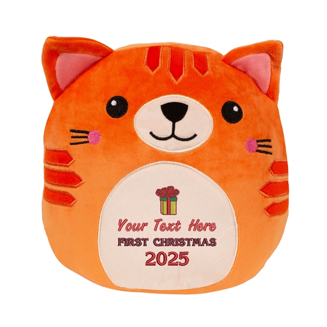 Personalisable First Christmas Cat Soft Toy