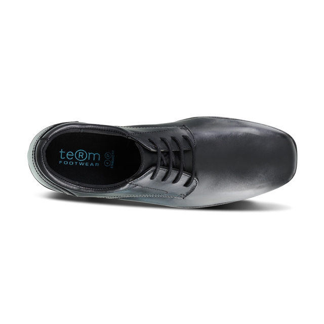 Senior Boys Black Lace Up Leather School Shoes