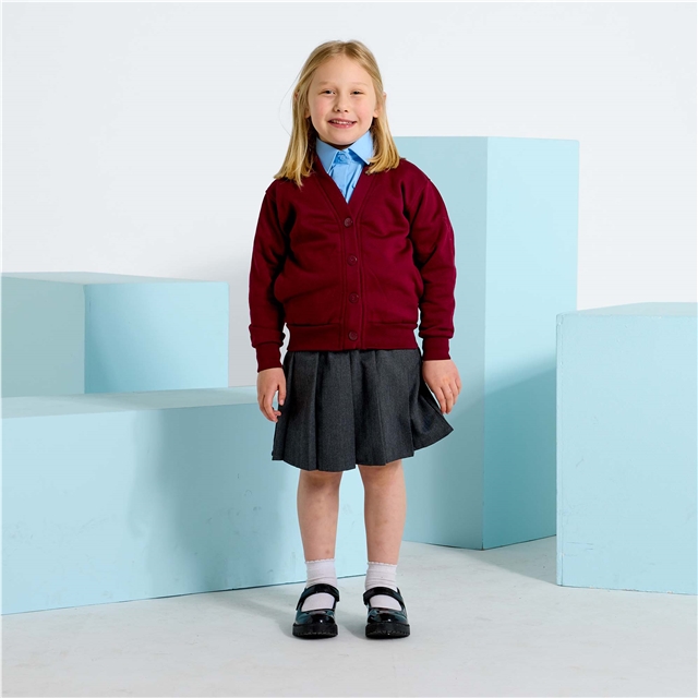 Maroon School Sweatshirt Cardigan