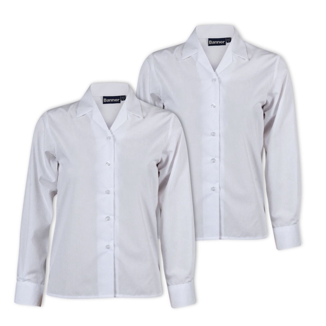 Long Sleeve Revere Blouse - Twin Pack