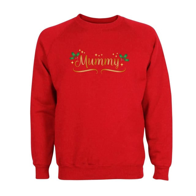 Personalised Metallic Name & Holly Christmas Sweatshirt - Adult