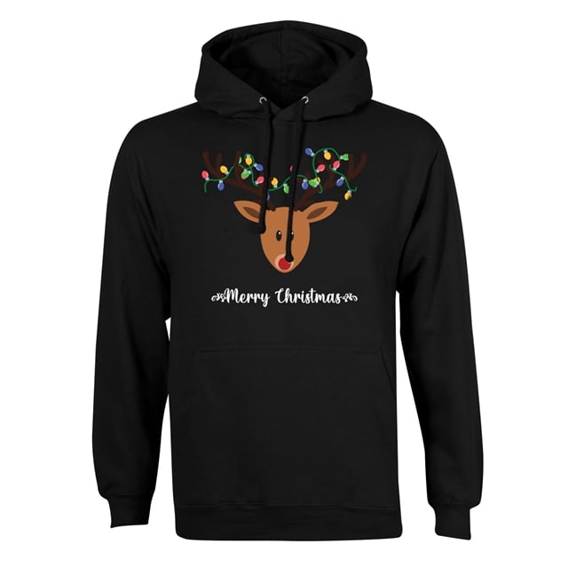Reindeer Fairy Lights Christmas Hoodie - Adult