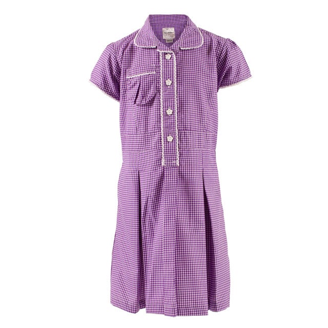 Purple Gingham School Summer Dress