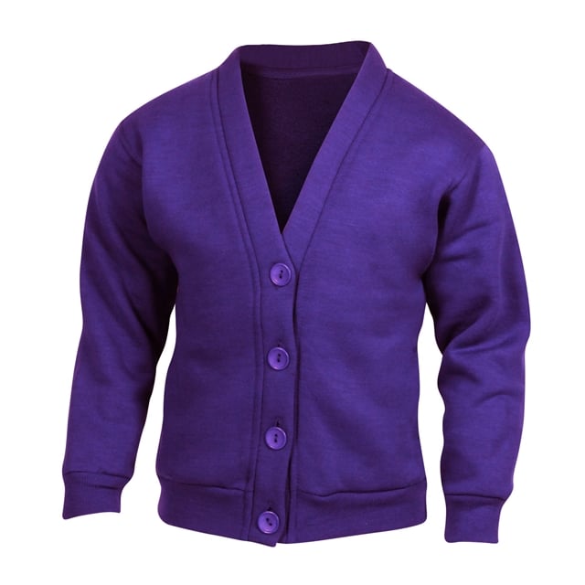 Purple Sweatshirt Cardigan