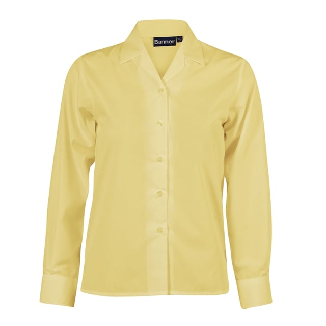 Anglo European School Yellow Long Sleeve Revere Blouse - 2 PK