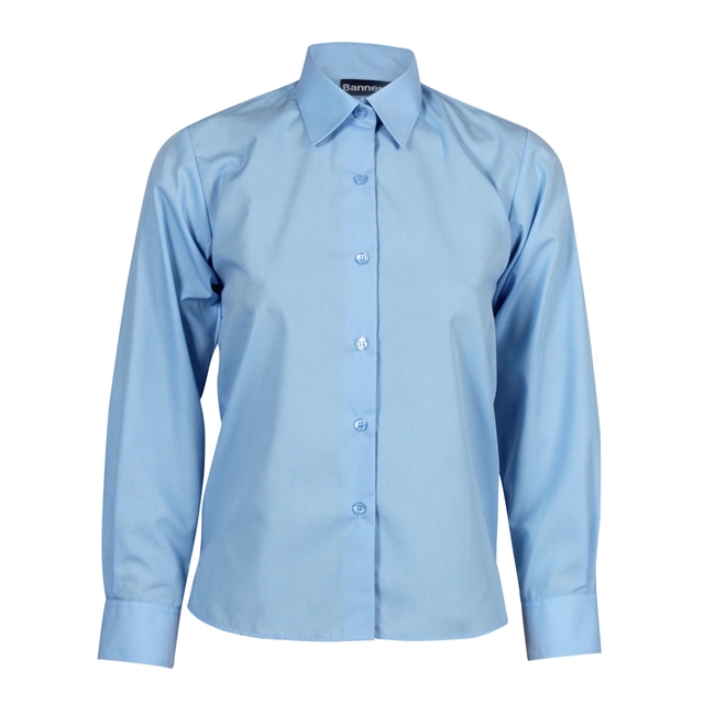Long Sleeve School Blouse - Twin Pack