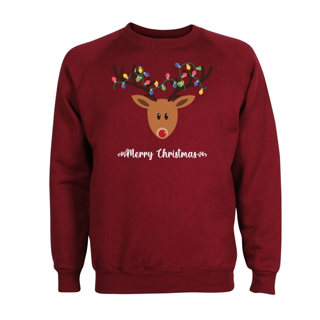 Reindeer Fairy Lights Christmas Sweatshirt - Adult