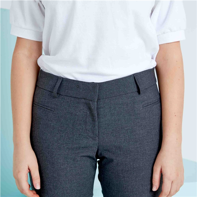 Grey Girls Straight Leg School Trousers