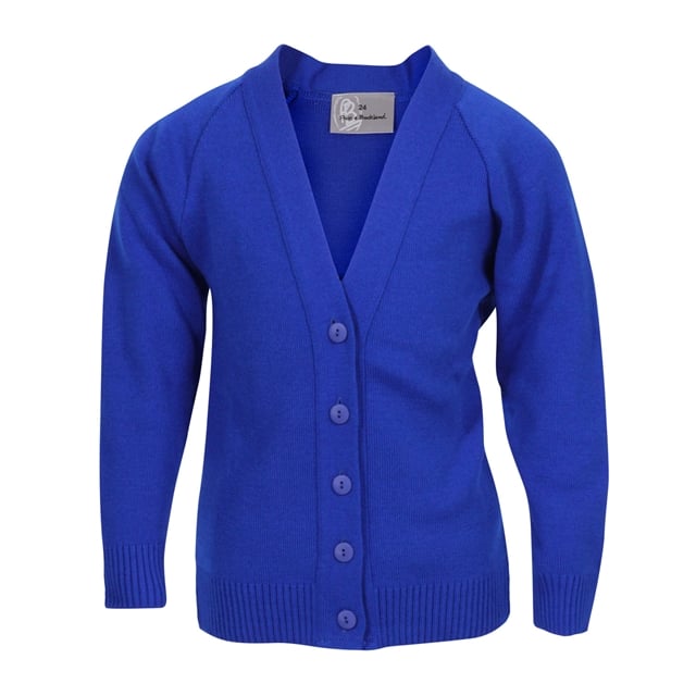 Royal Blue Knitted School Cardigan
