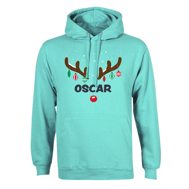 Reindeer Antlers Personalised Christmas Hoodie - Adult
