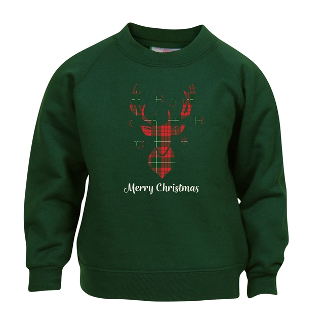 Tartan Reindeer Christmas Sweatshirt - Child