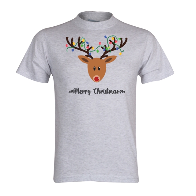 Reindeer Fairy Lights Christmas T-Shirt - Adult