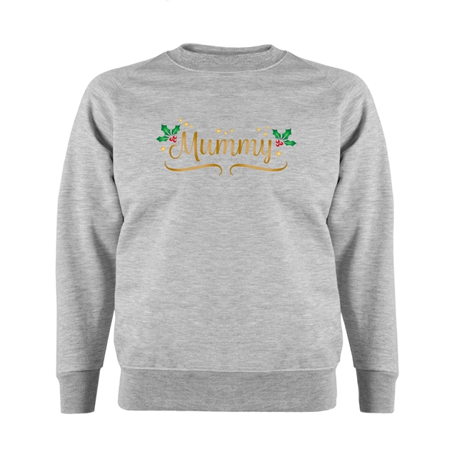Personalised Metallic Name & Holly Christmas Sweatshirt - Child