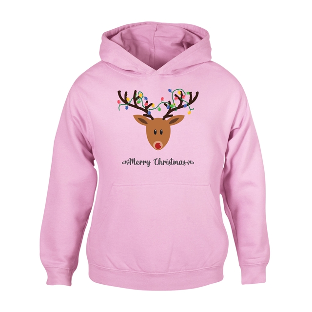 Reindeer Fairy Lights Christmas Hoodie - Child