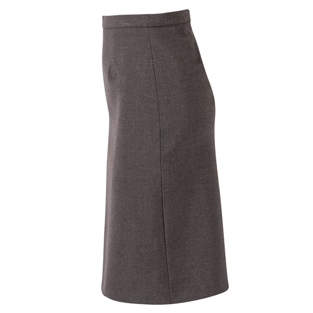 Grey Straight School Skirt