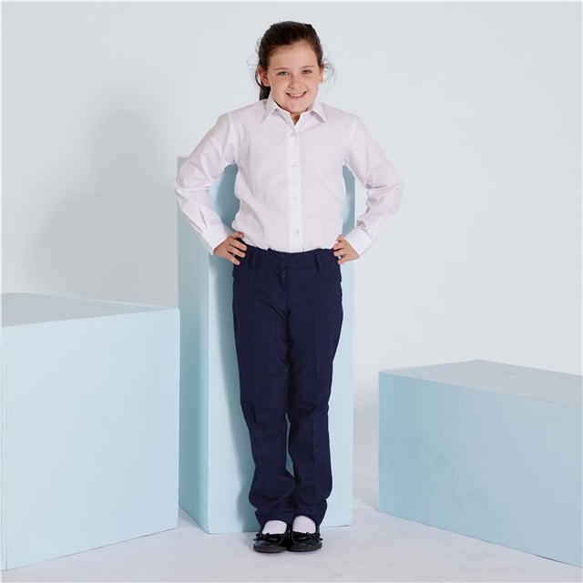 Navy Girls Straight Leg School Trousers