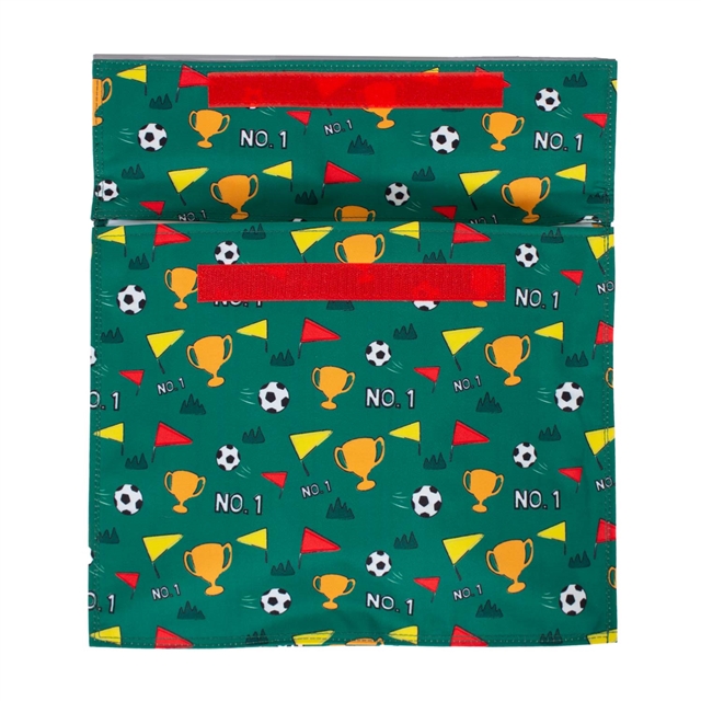 Front view of classic sports children's school book bag with velcro fasten