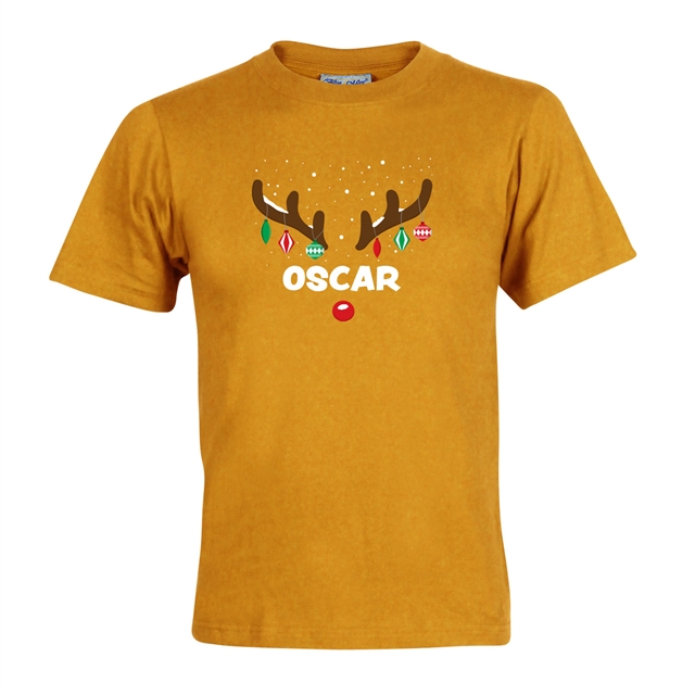 Reindeer Antlers Personalised Christmas T-Shirt - Child