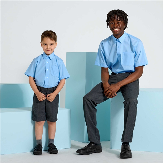 Sky Short Sleeve School Shirt - Twin Pack