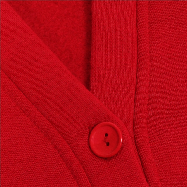 Red School Sweatshirt Cardigan