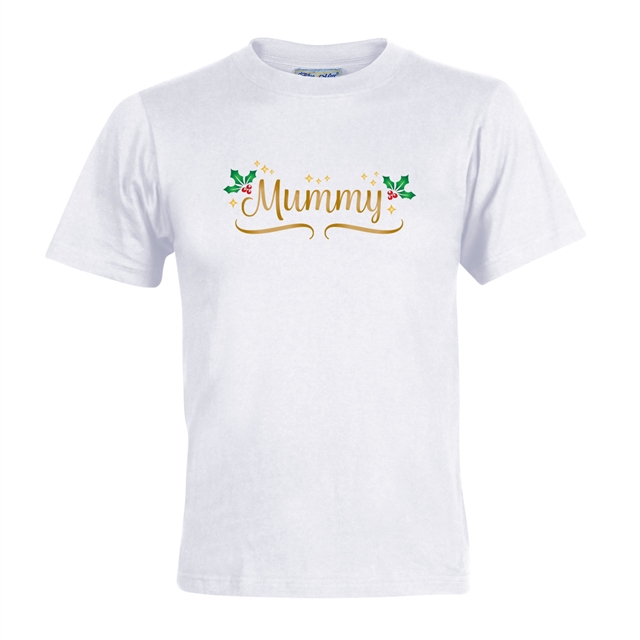 Personalised Metallic Name & Holly Christmas T-Shirt - Adult