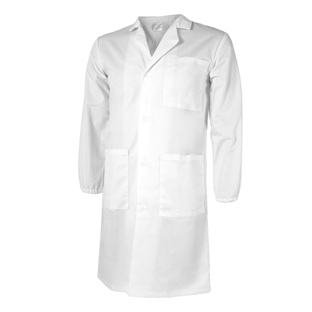 White Lab Coat with Elasticated Cuffs