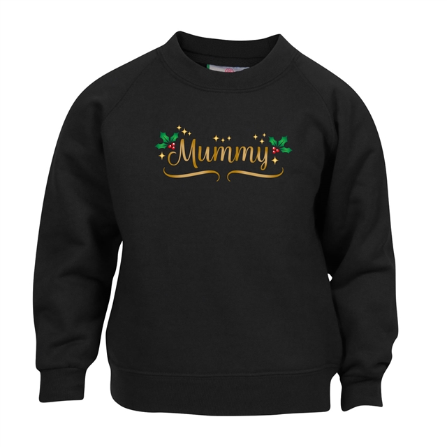 Personalised Metallic Name & Holly Christmas Sweatshirt - Child