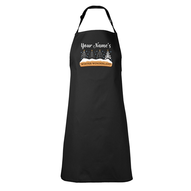 Personalised Winter Wonderland Christmas Apron - Adult